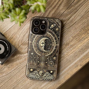 Solar Symphonie: Himmlisches Orchester iPhone Hülle Magnetische Robuste Hülle, Mystisches Universum Design, Geschenk für Astrologie-Liebhaber, MagSafe® Case