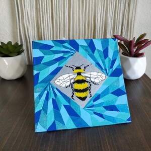 Teeny Abstract Bee Art