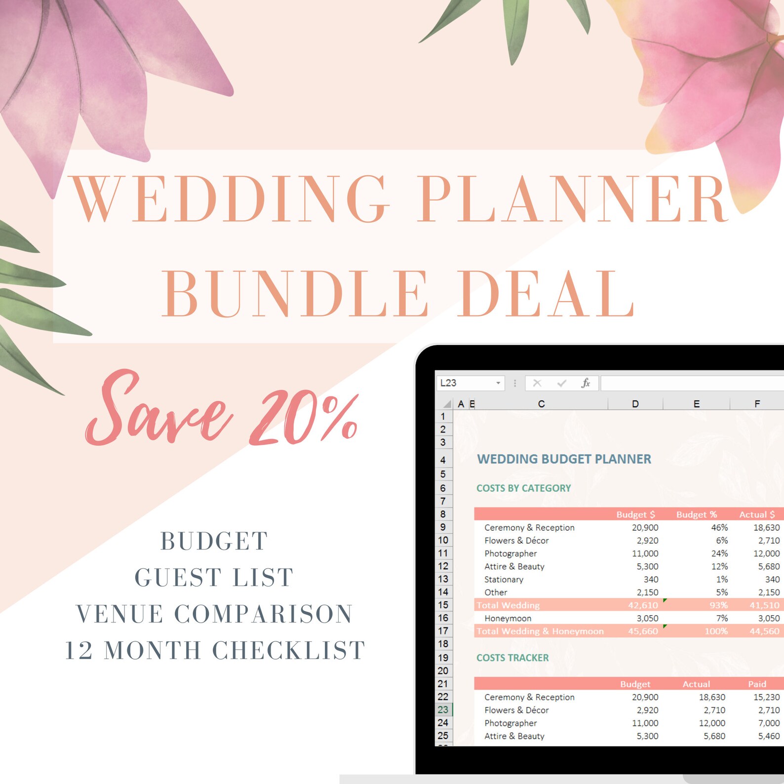 Wedding Venue Price Comparison Planner Template With Free Etsy Canada