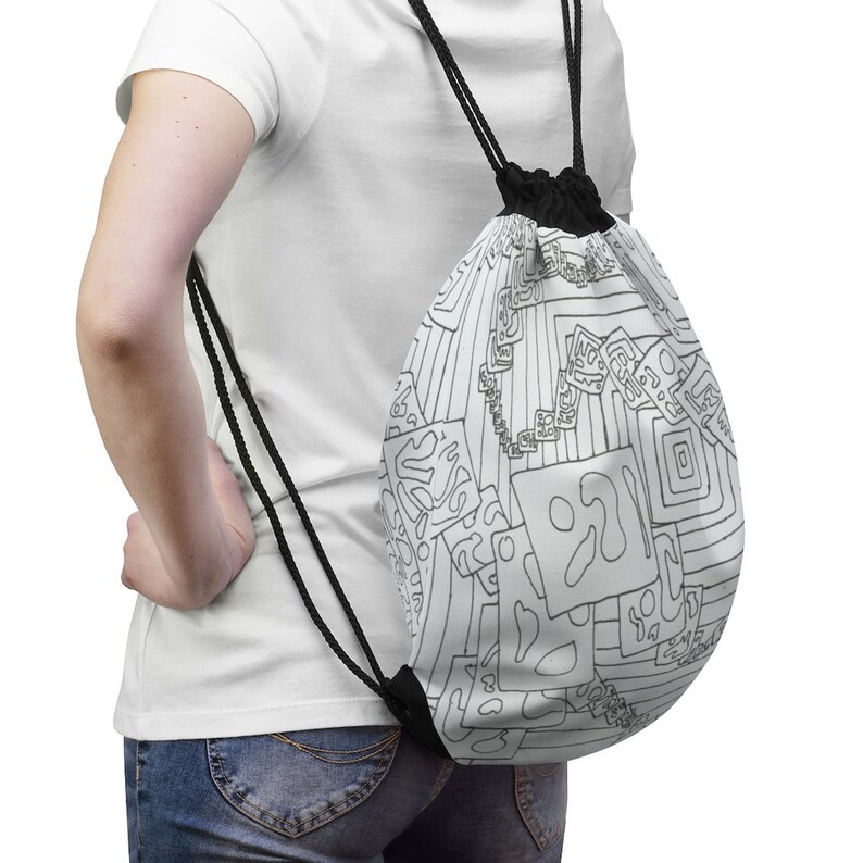 Urban Art Drawstring Bag 11 Retro custom gift aesthetic pop image 0