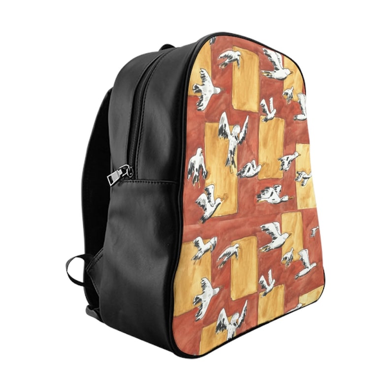 Cool Art PU Leather Backpack 3 sizes 6  Retro custom gift image 0