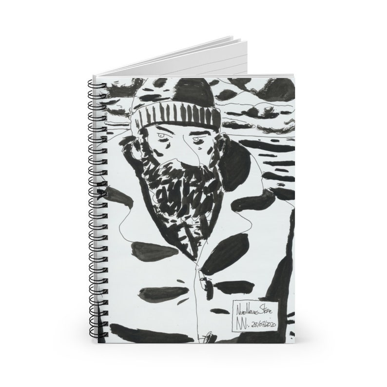 Ruled Line Spiral Notebook With Urban Art Cover 26 Retro image 0