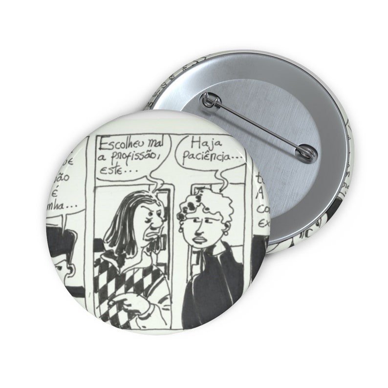 Urban Art Button Pin 7 Retro custom gift line art pop art image 0