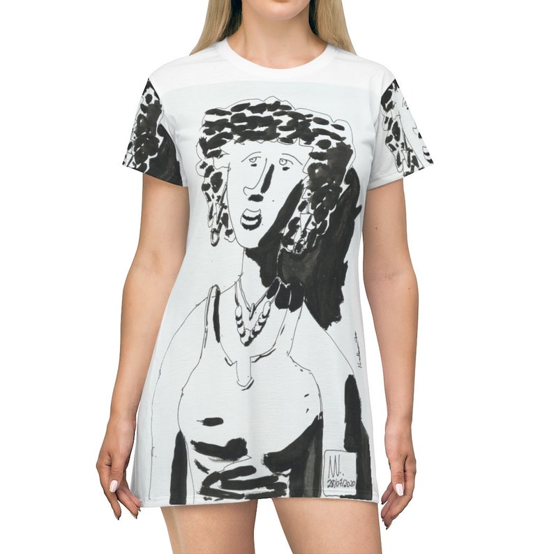 Urban Art T-Shirt Dress 12 Retro custom gift petite plus image 0