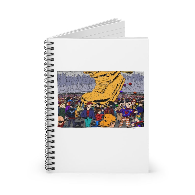 Ruled Line Spiral Notebook With Urban Art Cover 31  Retro image 0