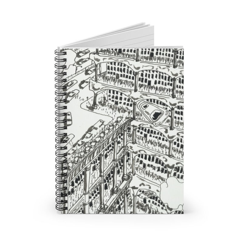 Ruled Line Spiral Notebook With Urban Art Cover 29 Retro image 0