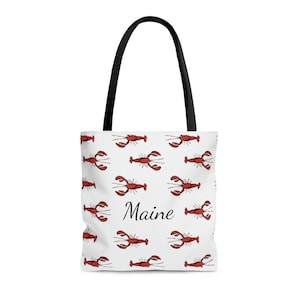 Maine Lobster Pattern Tote Bag | Beach Bag | Boat Bag | Tote Bag Gift | Maine Gift | Shopping Tote | Shopping Bagag