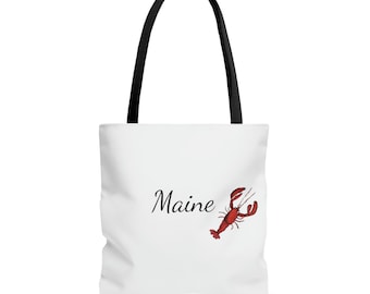 Maine Lobster Watercolor Tote Bag | Beach Bag | Boat Bag | Tote Bag Gift | Maine Gift | Shopping Tote | Shopping Bag