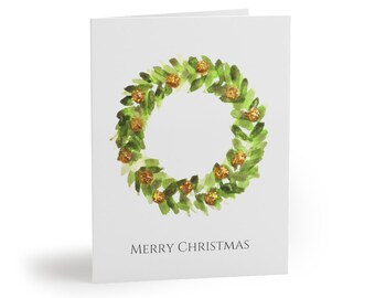 Holiday Wreath (v.2) Watercolor Print Greeting cards | Watercolor | Holiday Wreath| Christmas | Cards