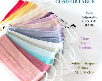 Toddler Gauze Face Mask, Adjustable Soft Cotton, Breathable