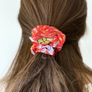 Silk Scrunchie Red Satin Hair Ties Butterfly Floral Scrunchies Beaded Hair Accessory Green Silk Purse Charm Beauty Accessories Mother&#39;s Day