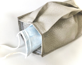 Cotton Disposable Face Mask Cover, Tunnel Design, Made in USA