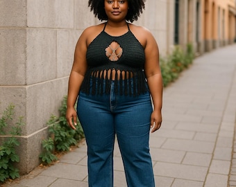 Plus Size Crop top with Chain Crochet Pattern