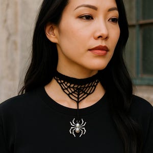 Spiderweb Choker, Spiderweb Necklace, Gothic, Victorian Crochet Pattern