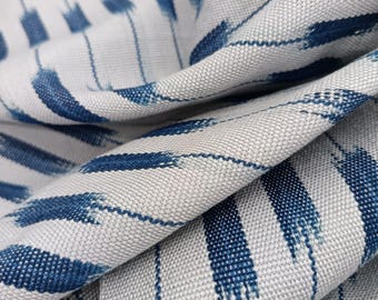 Guatemalan Handwoven Blue Lagoon Ikat Fabric by Yard - Traditional Motif Textile Cotton