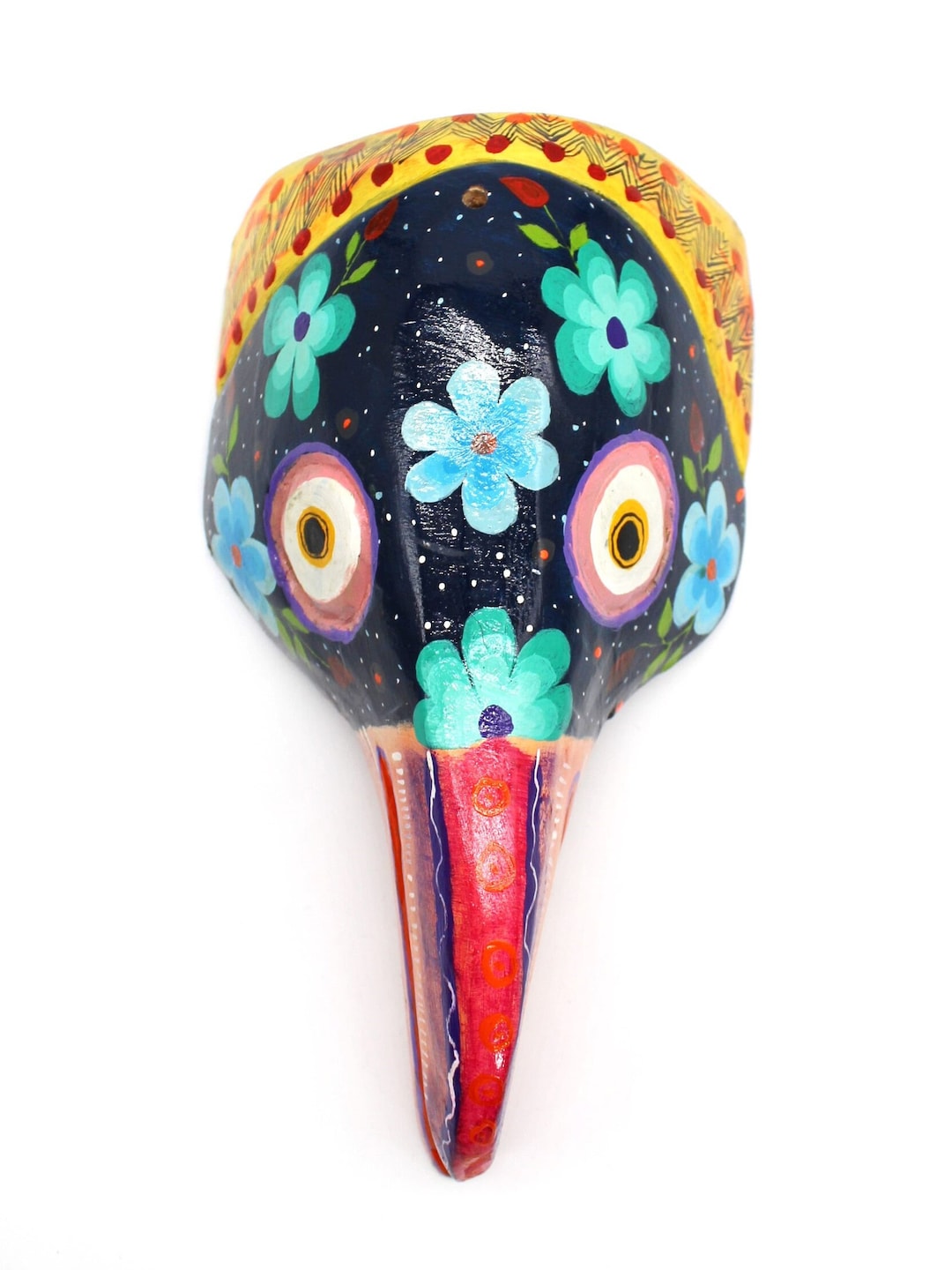 Ethnic Bird Mask / Hand Painted Wooden Guatemalan Bird Masks for Wall ...