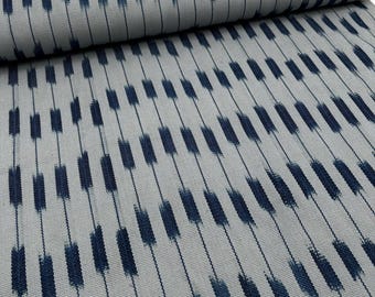 Guatemalan Handwoven Blue Lagoon Ikat Fabric by Yard - Traditional Motif Textile Cotton