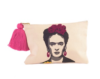 Frida Boho Chic embrague bordado a mano con borla - Para los amantes de la moda lenta