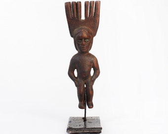 Figura coleccionable de decoración de madera guatemalteca artesanal vintage - Hondas de arte popular