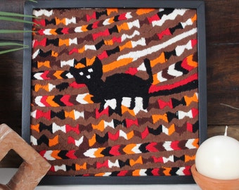 Decoración única de pared textil arte colgante Arte de pared bordado a mano Decoración moderna del hogar