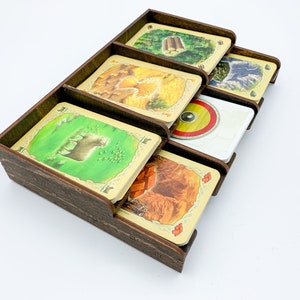 Organizador de cartas | Organizador de cartas de jogo de madeira feito à mão