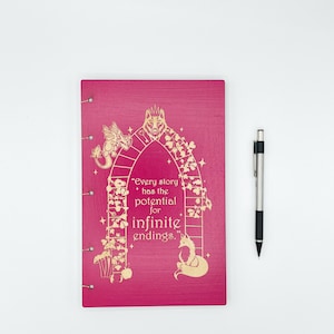 Once Upon a Broken Heart Inspired, Engraved Wood Notebook Cover, The Ballad of Never After