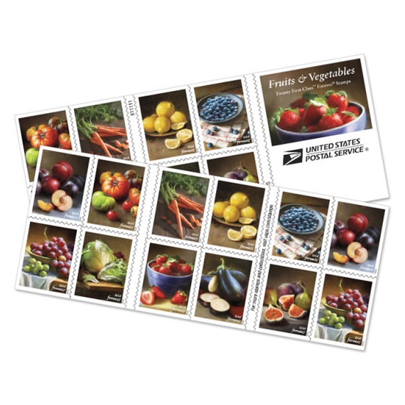 Fruits & Vegetables USPS First Class Forever Postage Stamps Etsy