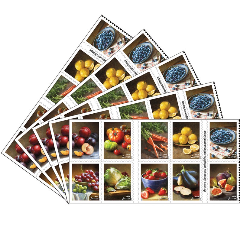Fruits & Vegetables USPS First Class Forever Postage Stamps Etsy