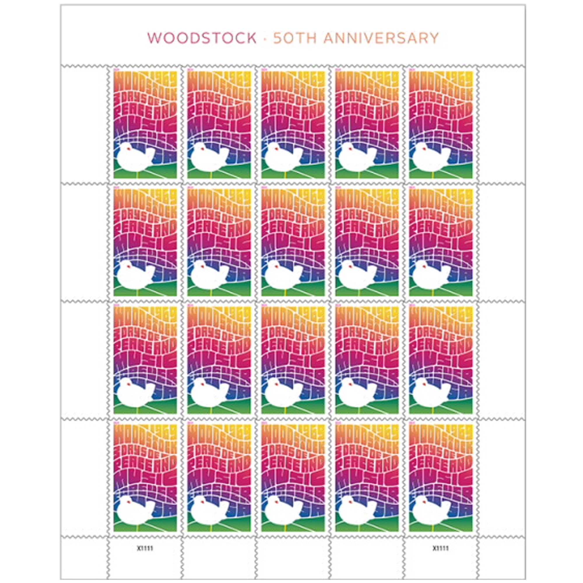 Woodstock USPS Forever Postage Stamp Sheet of 20 Postal US Etsy