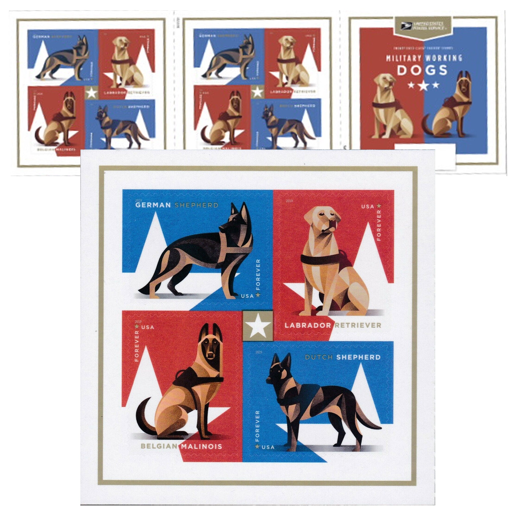 Military Working Dogs Forever USPS Postage Stamps Book of 20 Etsy