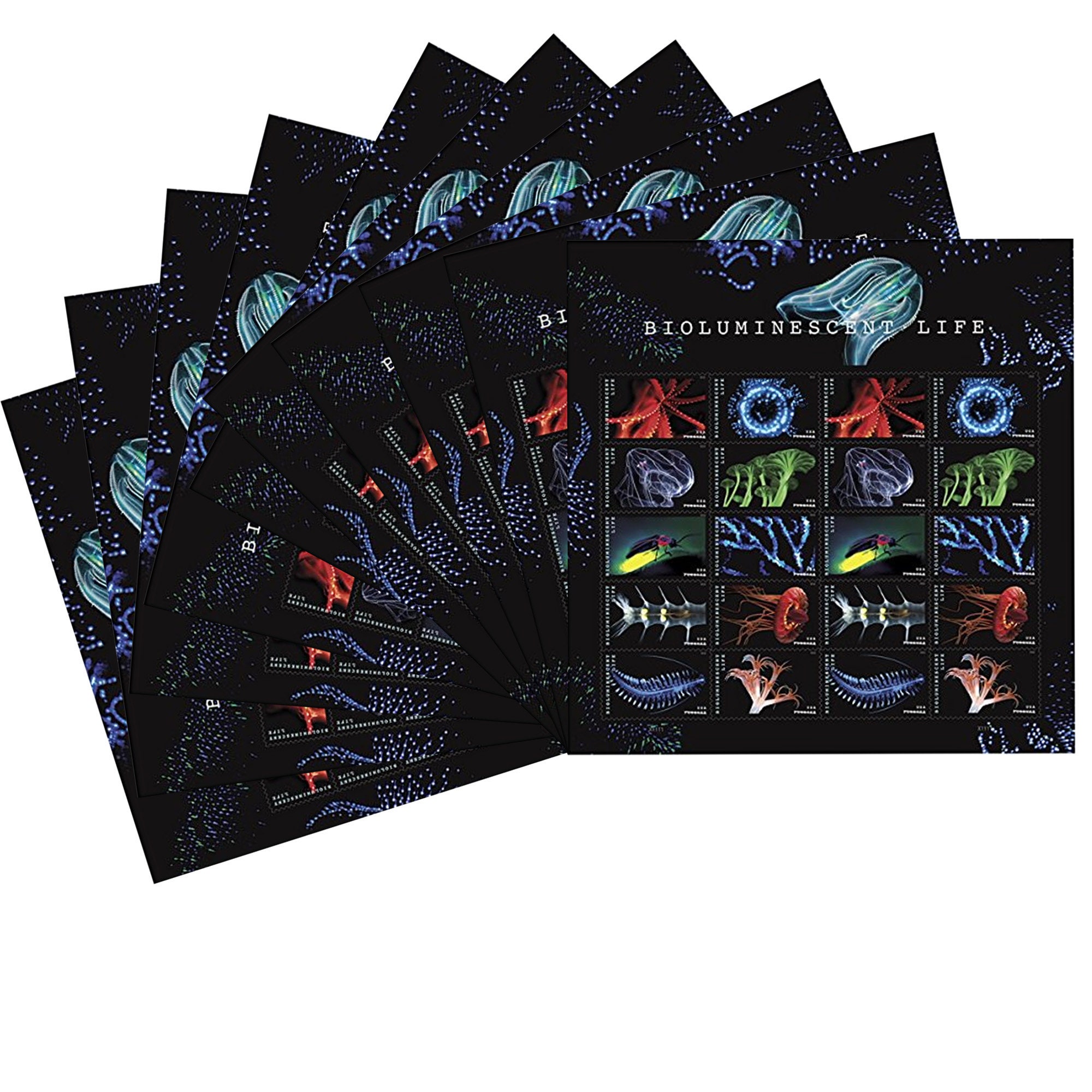 Bioluminescent Life USPS Forever Postage Stamps Sheet of 20 US Etsy