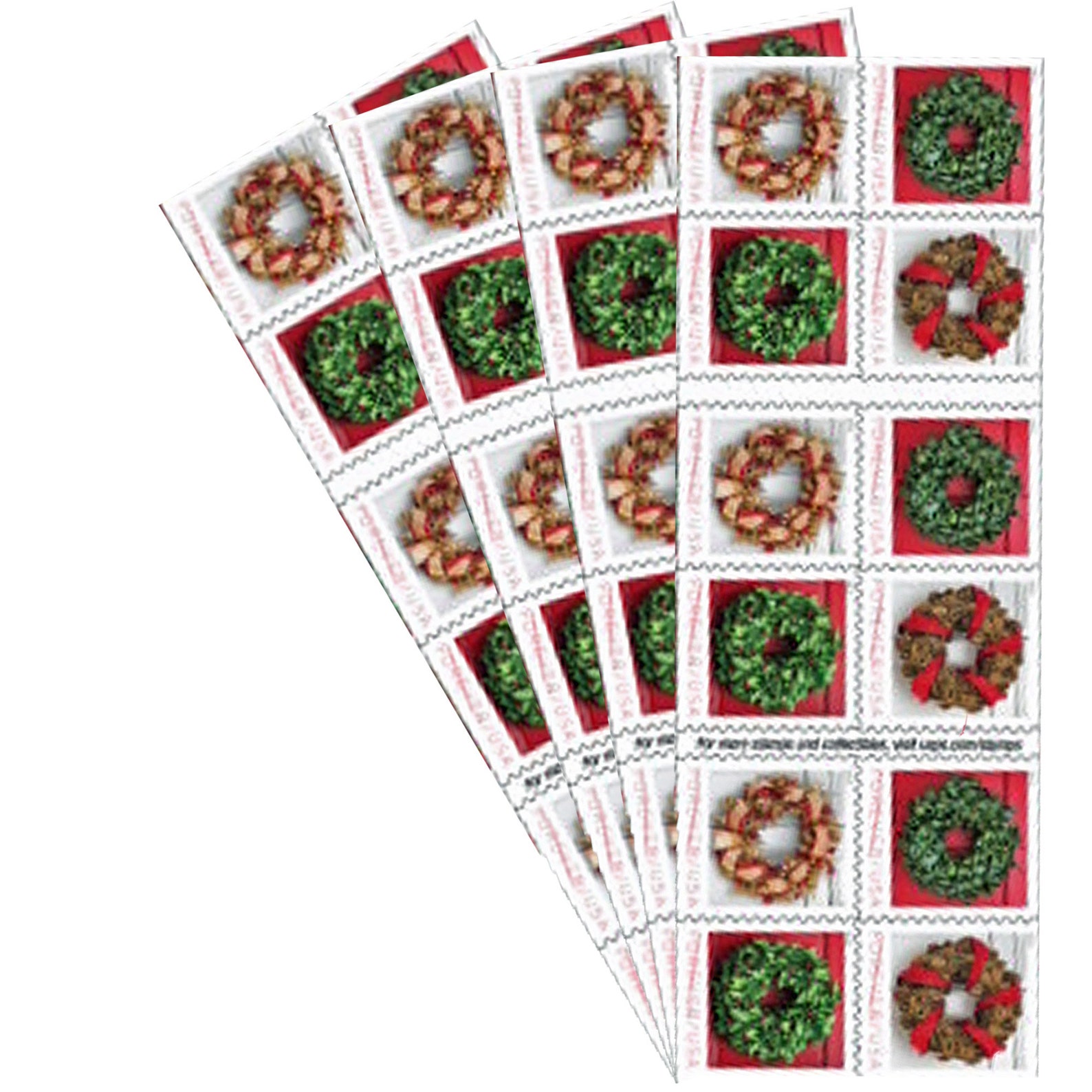 Holiday Wreath USPS Forever Postage Stamps Book of 20 Postal Etsy