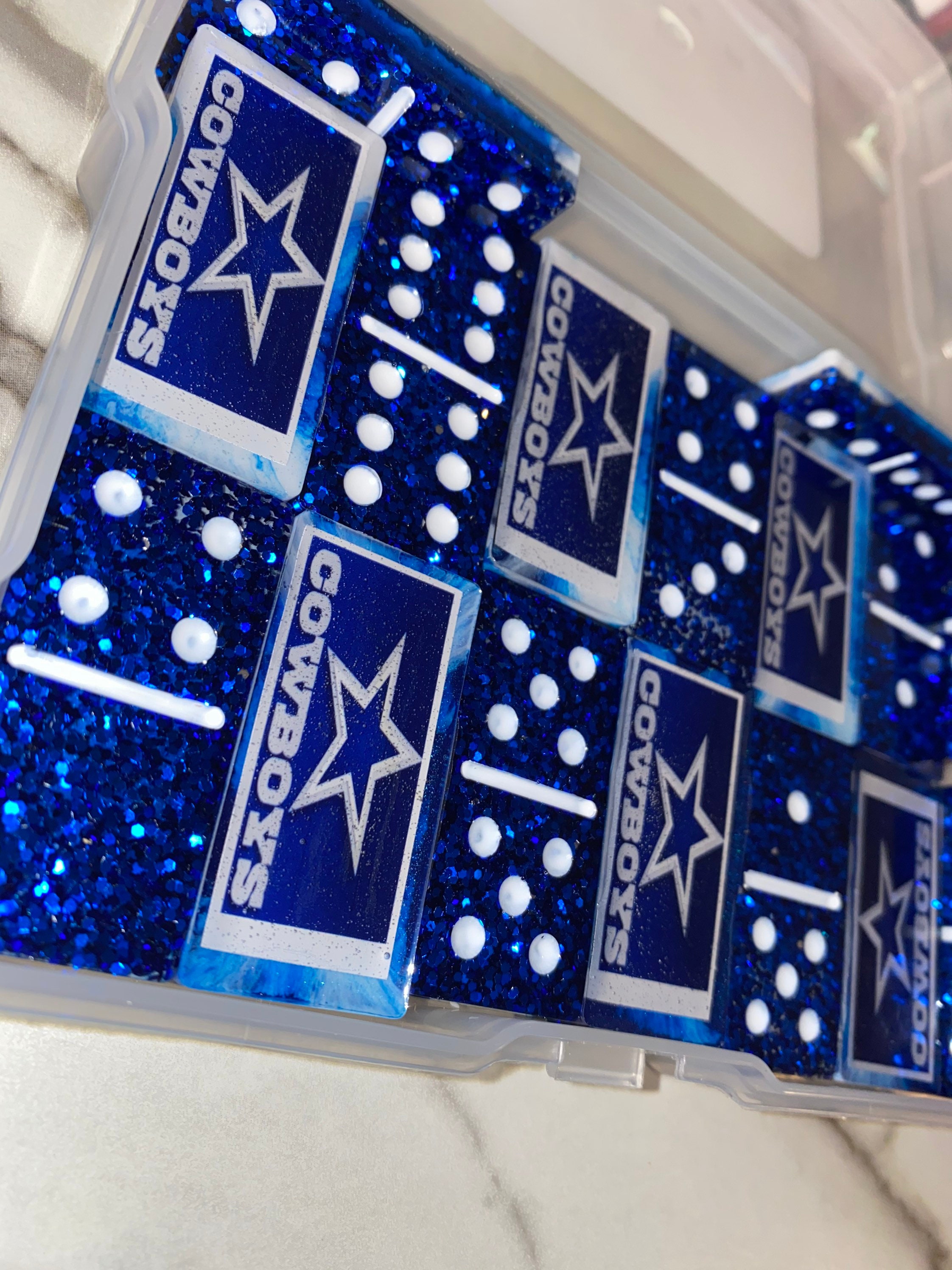 28 Piece Handcrafted Team Logo Resin Dominoes |Custom Resin Dominoes| Personalized Gift| Tile Game|Dominoes |Custom Gift