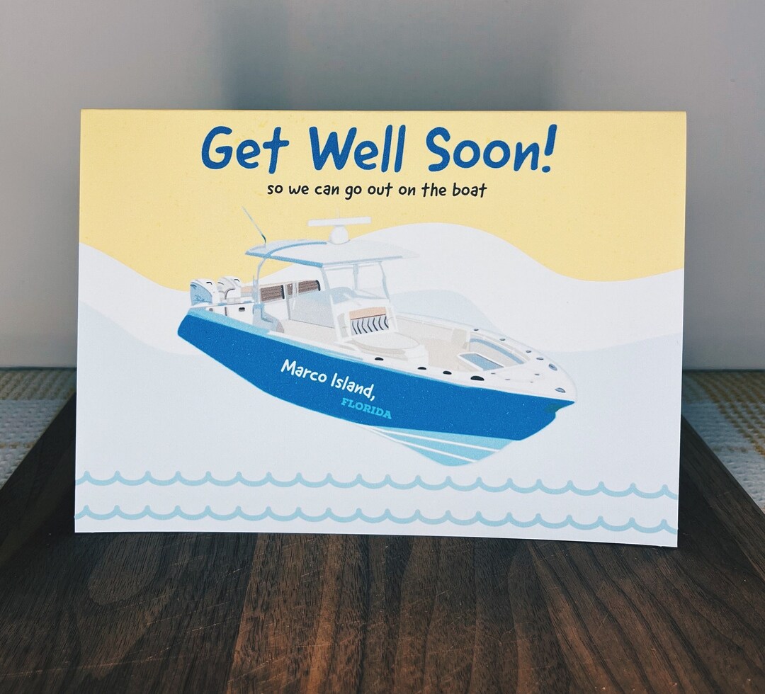 Get Well Soon Card, Marco Island Card, Marco Island Souvenir, Greeting ...