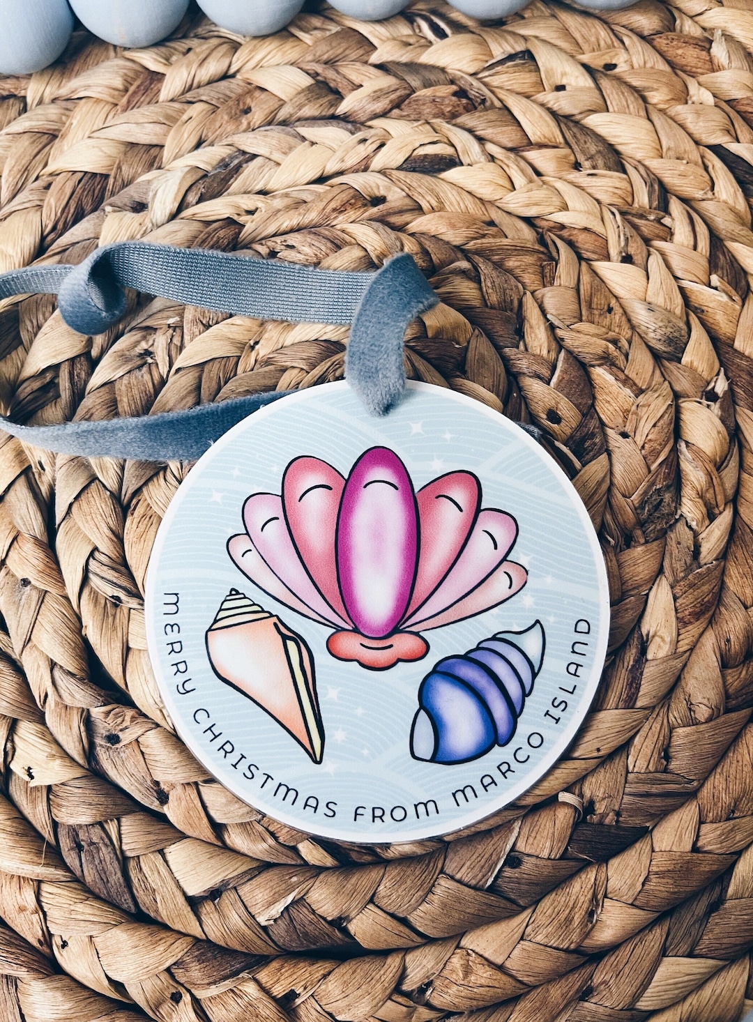 Marco Island Christmas Ornament, Seashell, Marco Island Souvenir, Gift