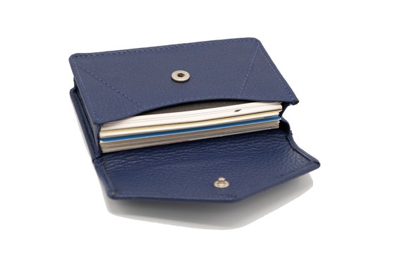 Leather Business Card Holder with Snap