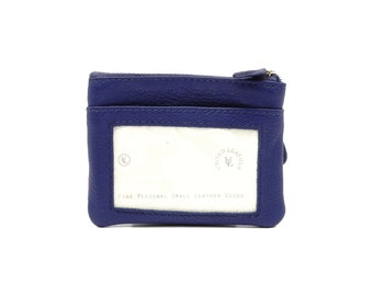 Petite pochette en cuir avec fenêtre d'identification et porte-clés