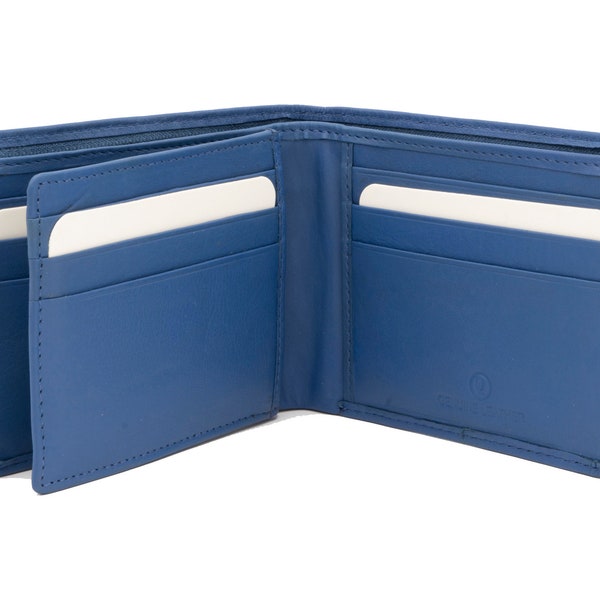 Men's Leather Bi-Fold Wallet with Single Flap