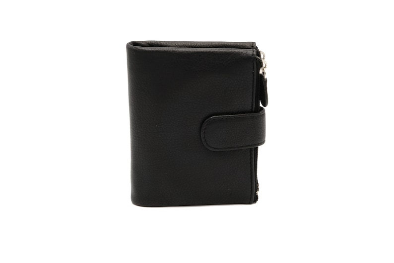 Women's Double Zipper Pouch Pebbled Leather Wallet | Etsy