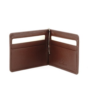 Piel Leather Bi-Fold Money Clip Wallet – Genuine Full Grain Leather, Handcrafted In Colombia, Chocolate Brown