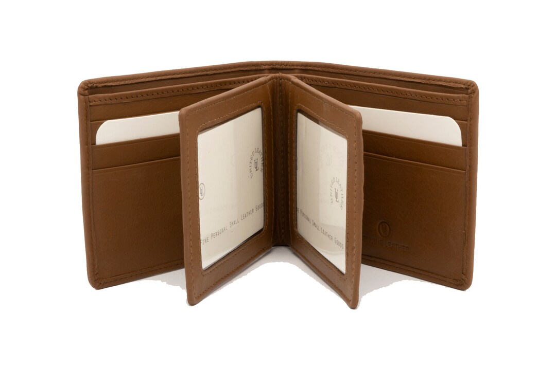 Men's Leather Bi-fold Wallet With Two Middle Flaps - Etsy