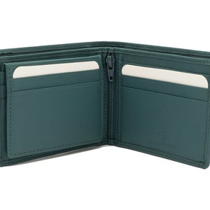 Cartera plegable de cuero para hombre con solapa extraíble