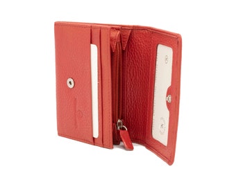 Expandable Pebbled Leather Card Wallet