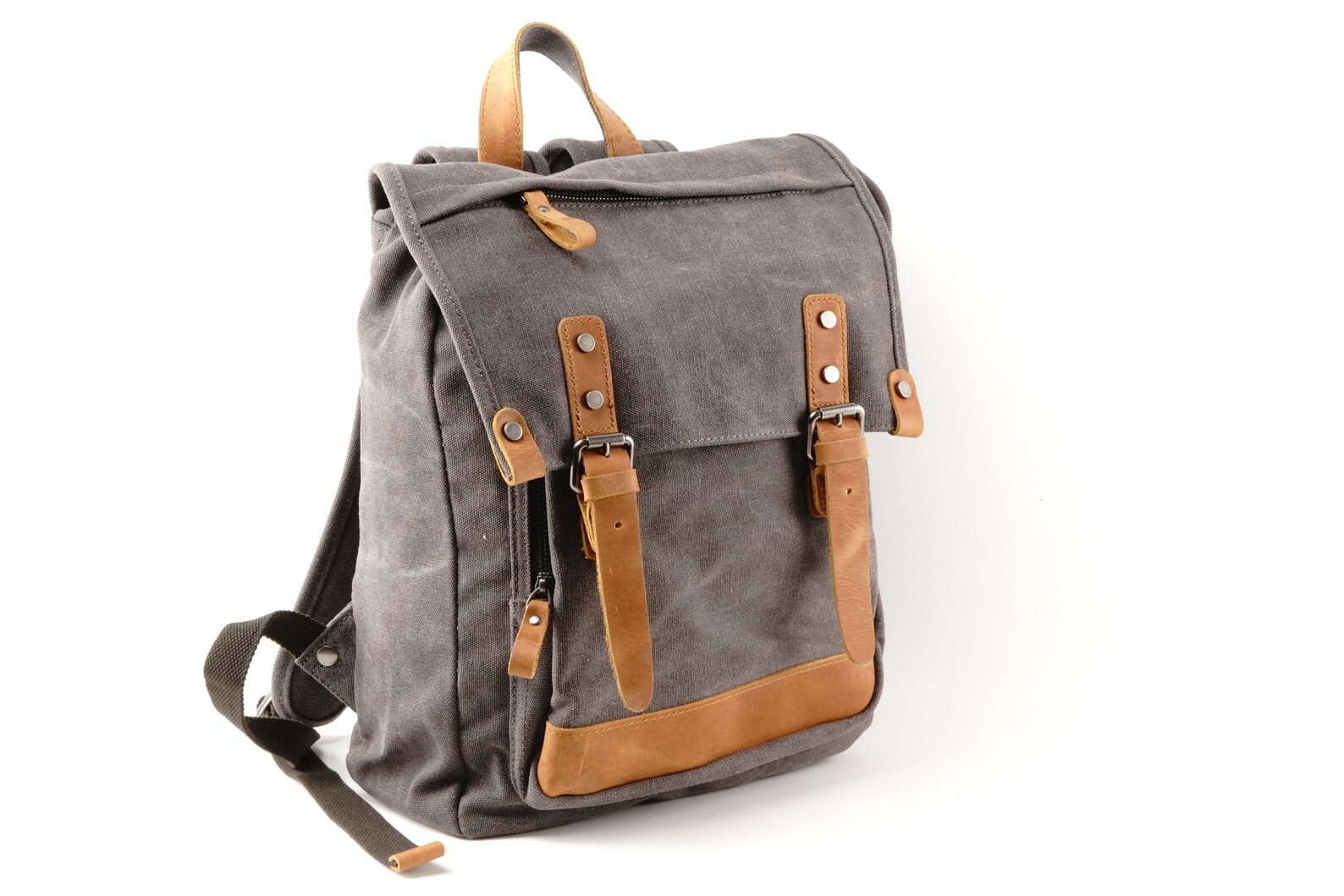 Chic Canvas and Leather Laptop Backpack - Etsy