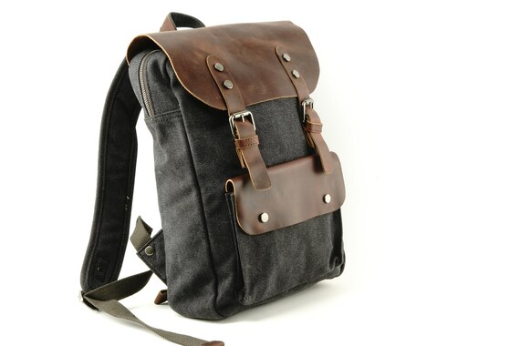 burberry small leather trimmed gabardine backpack Burberry Mini Leather-Trimmed Backpack in Black