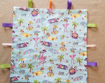 Flamingo pattern burp cloth