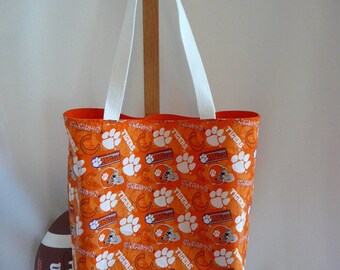 Clemson fabric purse