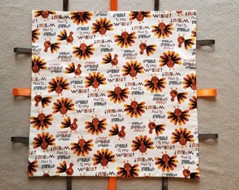 Gobble til you wobble print burp cloth