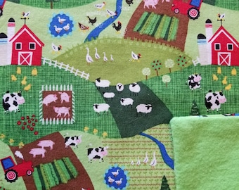 Barnyard pattern burp cloth