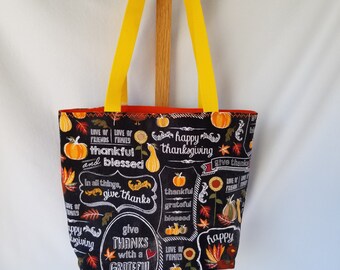 Thanksgiving blessing fabric purse